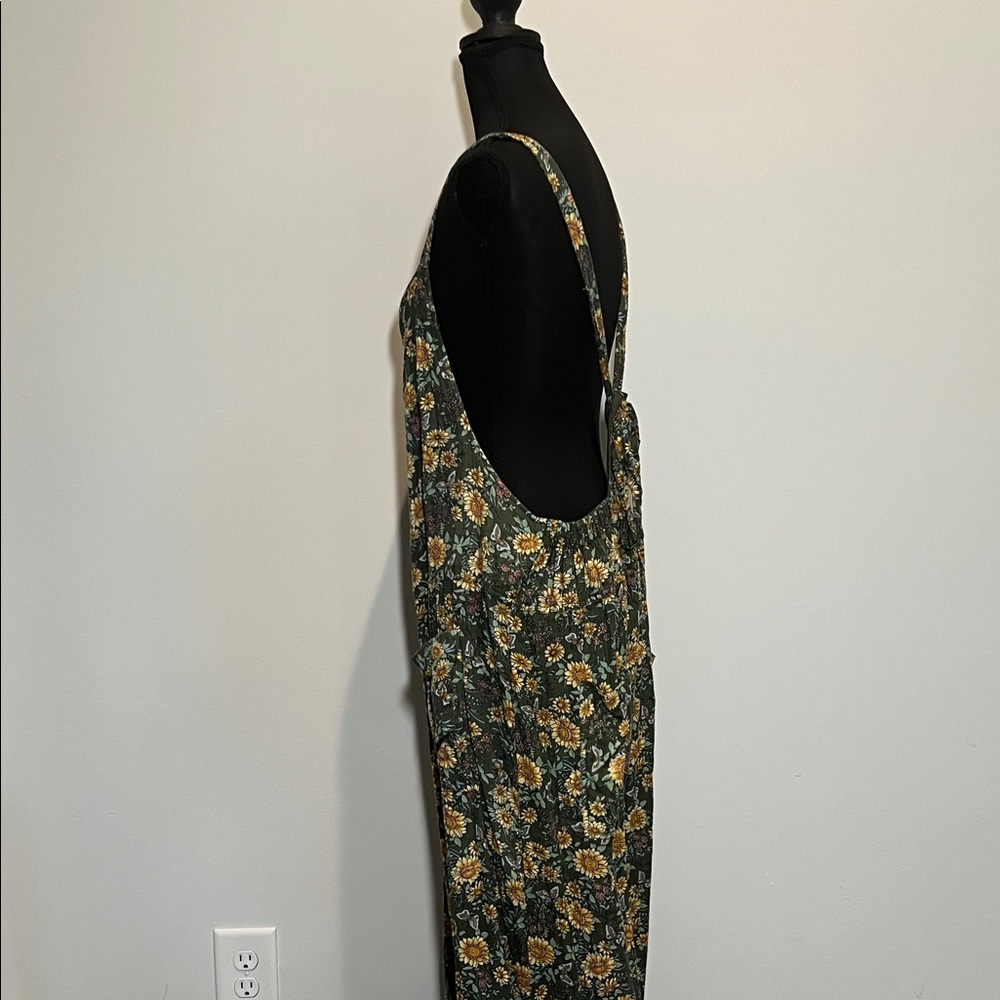 NATURAL LIFE Dark Green Floral Jumpsuit - Picture 2 of 4